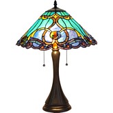 Keegan Tiffany Style 2 Light Victorian Table Lamp