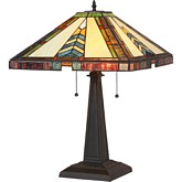 Jagger Tiffany Style 2 Light Mission Table Lamp