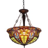 Lori Tiffany Style 3 Light Victorian Inverted Ceiling Pendant Light