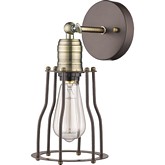 Ironclad Industrial Style 1 Light Rubbed Bronze Wall Sconce 6" W