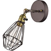 Ironclad Industrial Style 1 Light Rubbed Bronze Wall Sconce 4" W