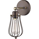 Ironclad Industrial Style 1 Light Rubbed Bronze Wall Sconce 5" W