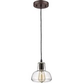 Ironclad Industrial Style 1 Light Rubbed Bronze Ceiling Mini Pendant w/ 7" Shade