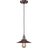 Ironclad Industrial Style 1 Light Rubbed Bronze Ceiling Mini Pendant w/ 9" Shade