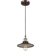 Ironclad Industrial Style 1 Light Rubbed Bronze Ceiling Mini Pendant w/ 9" Shade