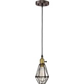 Ironclad Industrial Style 1 Light Rubbed Bronze Ceiling Mini Pendant w/ 8" Shade