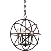 Ironclad Industrial Style 4 Light Rubbed Bronze Ceiling Pendant 16"W