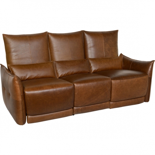 Amsterdam Power Reclining Sofa in Brown Top Grain Leather