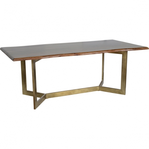 Kade Dining Table in Mango Wood & Bronze