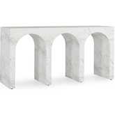 Marmo Outdoor 61" Console Table in Ivory & Gray Fiber Concrete