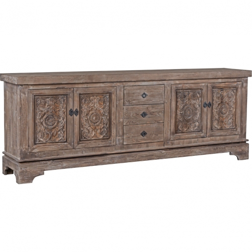 Amita 4 Door 3 Drawer Sideboard in Misty Mocha Pine