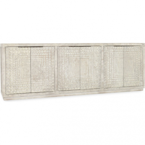 Tafari 103" 6 Door Cabinet in Timeworn Cream Reclaimed Wood