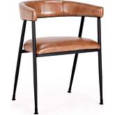 Preston Dining Chair in Caramel Leather & Iron