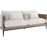 Renfrow Sofa in Ivory Fabric on Exposed Pine Frame