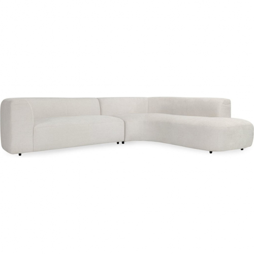 Anniston 2 Piece Sectional Sofa with Right Arm Facing Chaise in Ivory Fabric