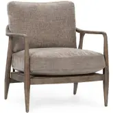 Lennon Accent Chair in Grey Brown Fabric & Wood