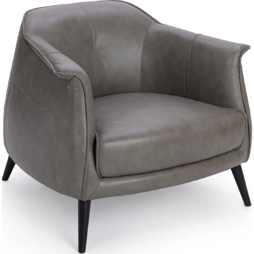 Martel Accent Chair in Vienna Stone Gray Top Grain Leather & Wood