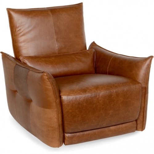 Amsterdam Power Recliner in Tobacco Brown Top Grain Leather