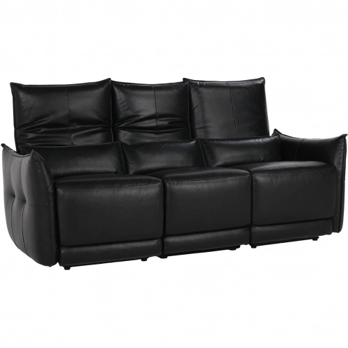 Amsterdam Power Reclining in Black Top Grain Leather