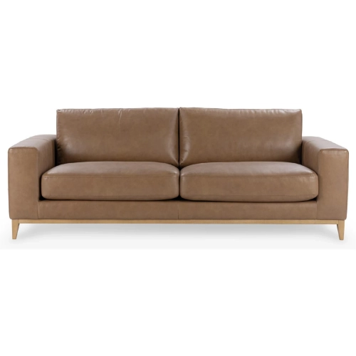 Donovan Sofa in Tan Top Grain Leather & Wood
