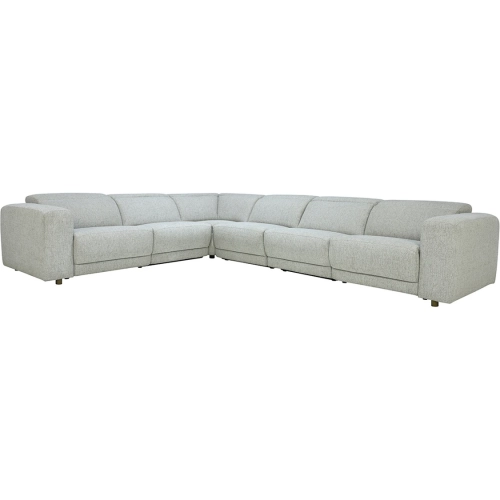 Knoxville 6 Piece Power Recliner Sectional Sofa in Gray Fabric
