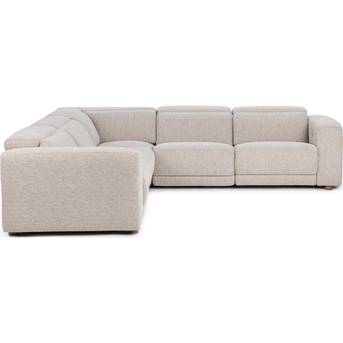Knoxville 5-Piece Power Zero Gravity Sectional Sofa in Light Gray Fabric