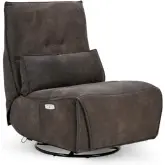Paige Power Recliner Swivel Accent Chair Brown Top Grain Leather