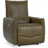 Thaya Power Recliner Chair in Earth Brown Top Grain Leather