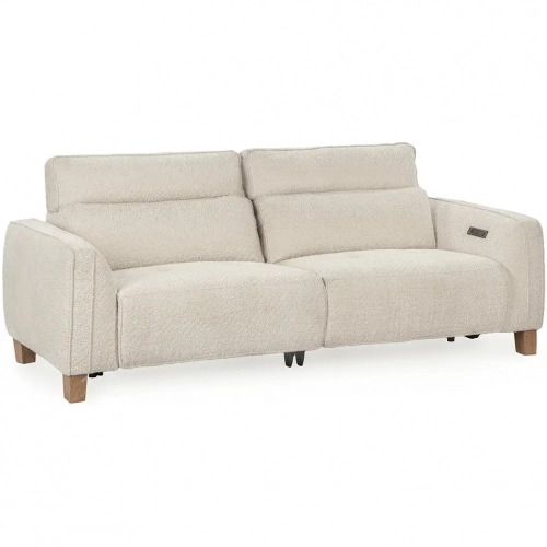 Conway Power Recliner Sofa in Ivory Off White Fabric