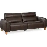 Conway Power Recliner Sofa in Brown Top Grain Leather