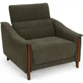 Cullman Power Recliner in Urban Kale Green Fabric & Wood