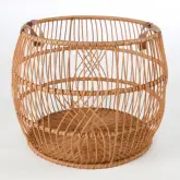21" Basket in Light Natural Rattan & Iron