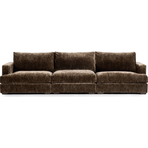 Ludwig 3 Piece Modular Sofa in Mossed Brown Fabric