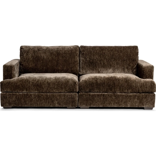 Ludwig 2 Piece Modular Sofa in Mossed Brown Fabric