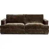 Ludwig 2 Piece Modular Sofa in Mossed Brown Fabric