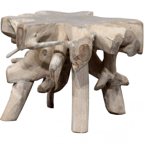 Cypress Accent End Table in Natural Form Teak Wood