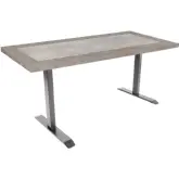 Scottsdale 65" Power Adj Desk in Reclaimed Pine, Concrete & Gray
