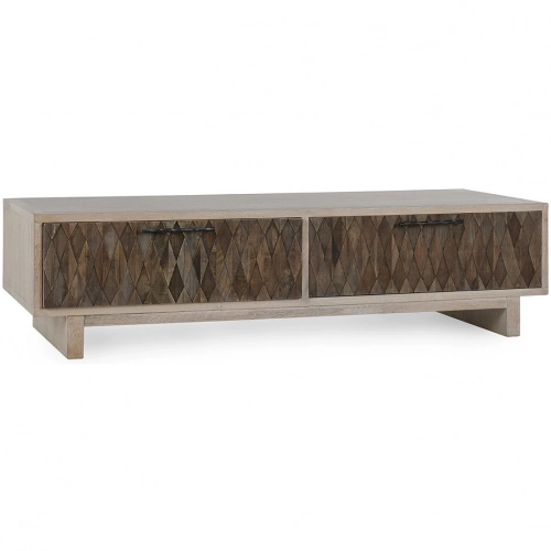 Anton 4 Drawer Coffee Table in Beige & Natural Finish Wood