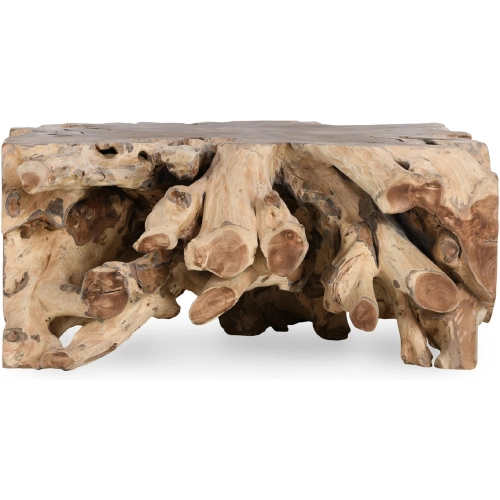 Cypress 40" Square Coffee Table in Natural Teak Root