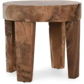 Kariba 18" Round Accent Table in Natural Finish Teak Wood