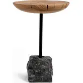 Linden End Table in Natural Reclaimed Elm, Iron & Concrete