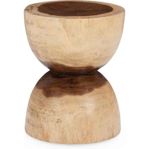 Lanna Accent Side End Table in Natural Wood