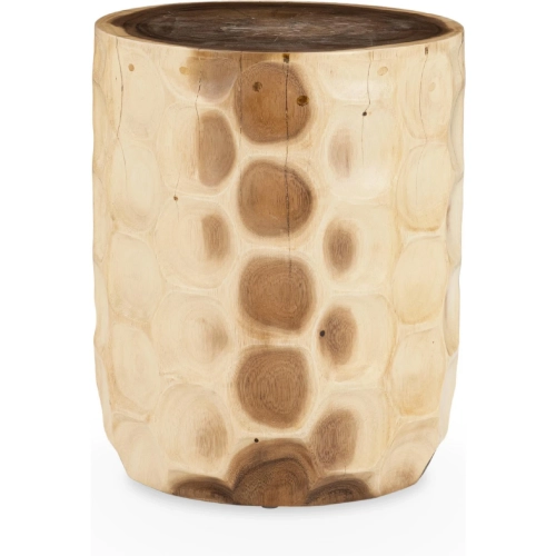 Keila Accent Side End Table in Natural Wood
