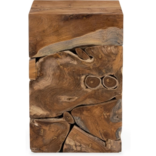 Rhea Accent Side End Table in Natural Teak Wood