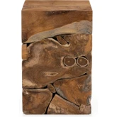 Rhea Accent Side End Table in Natural Teak Wood