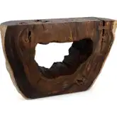 Zoreyne Organic Console Table in Natural Suar Wood