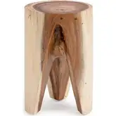 Vela Accent End Table in Natural Wood
