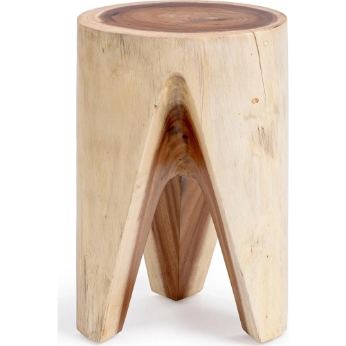 Vela 21"H End Table in Natural Wood
