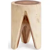 Vela 21"H End Table in Natural Wood