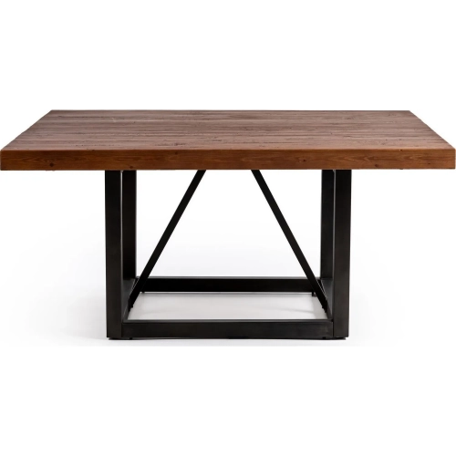 Messina 60" Square Dining Table in Brown Reclaimed Pine & Iron